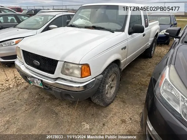 2002 Ford Ranger Xlt Supercab VIN: 1FTZR45E02PB05477 Lot: 20178033