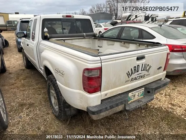 2002 Ford Ranger Xlt Supercab VIN: 1FTZR45E02PB05477 Lot: 20178033