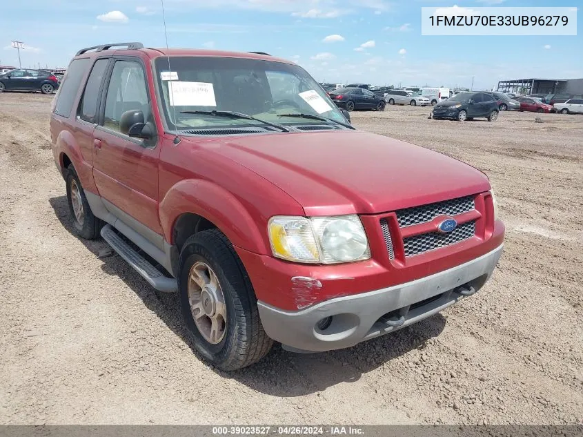 2003 Ford Explorer Sport Xls/Xlt VIN: 1FMZU70E33UB96279 Lot: 39023527