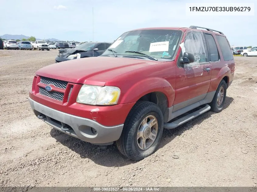 2003 Ford Explorer Sport Xls/Xlt VIN: 1FMZU70E33UB96279 Lot: 39023527