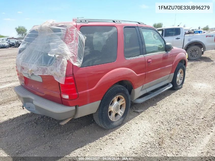 2003 Ford Explorer Sport Xls/Xlt VIN: 1FMZU70E33UB96279 Lot: 39023527