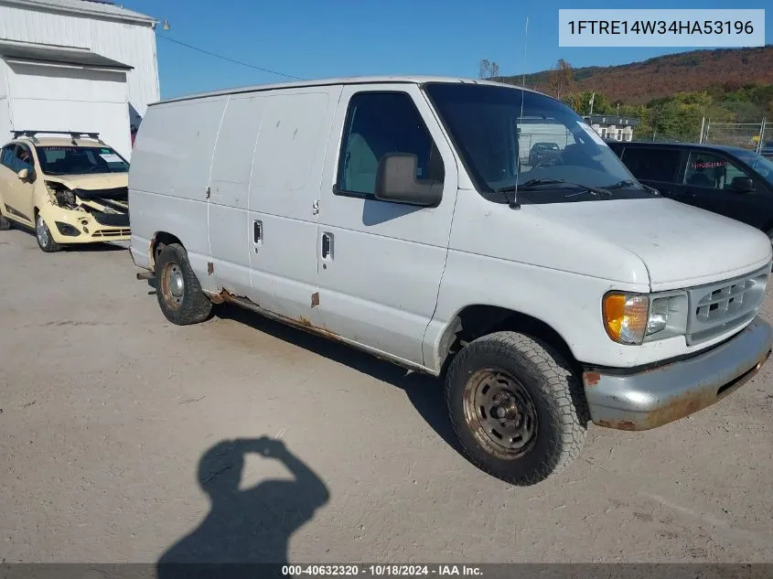 2004 Ford E-150 Commercial/Recreational VIN: 1FTRE14W34HA53196 Lot: 40632320