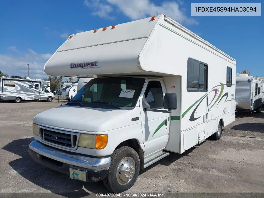 2004 Ford E-450 Cutaway Standard VIN: 1FDXE45S94HA03094 Lot: 40720842