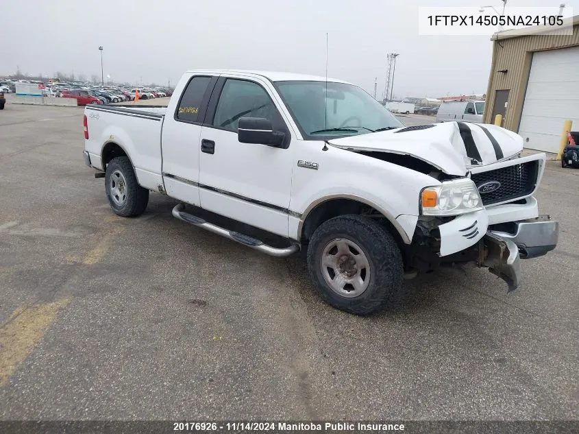 2005 Ford F150 Xlt Supercab VIN: 1FTPX14505NA24105 Lot: 20176926