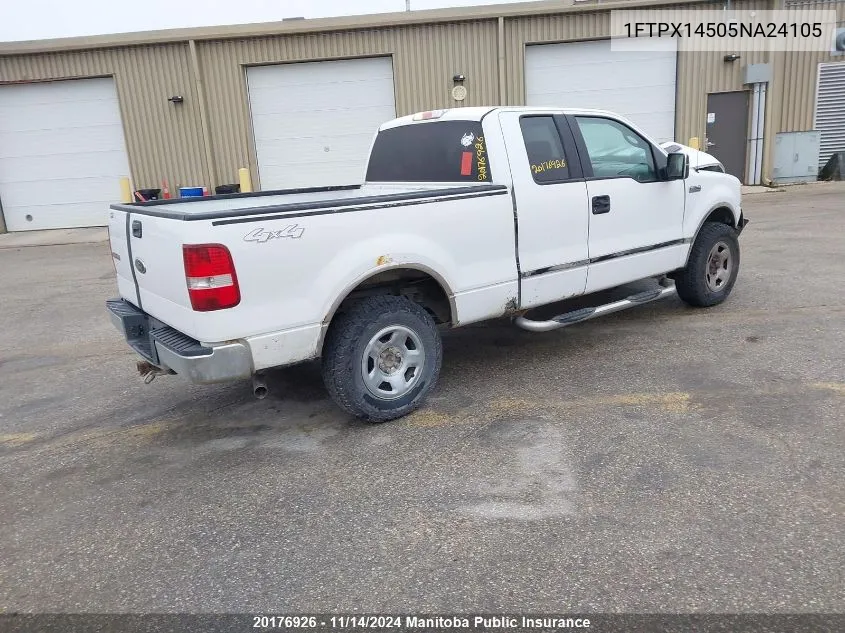 2005 Ford F150 Xlt Supercab VIN: 1FTPX14505NA24105 Lot: 20176926