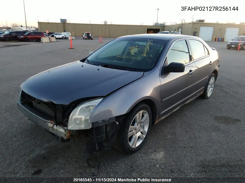 2007 Ford Fusion Sel V6 VIN: 3FAHP02127R256144 Lot: 20165545