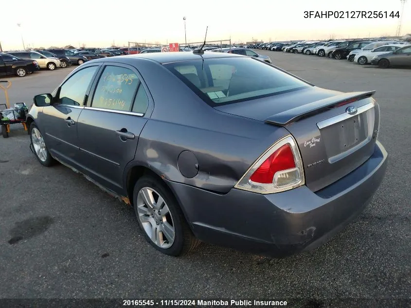 2007 Ford Fusion Sel V6 VIN: 3FAHP02127R256144 Lot: 20165545