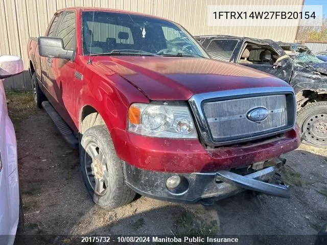 2007 Ford F150 Xlt Supercab VIN: 1FTRX14W27FB20154 Lot: 20175732