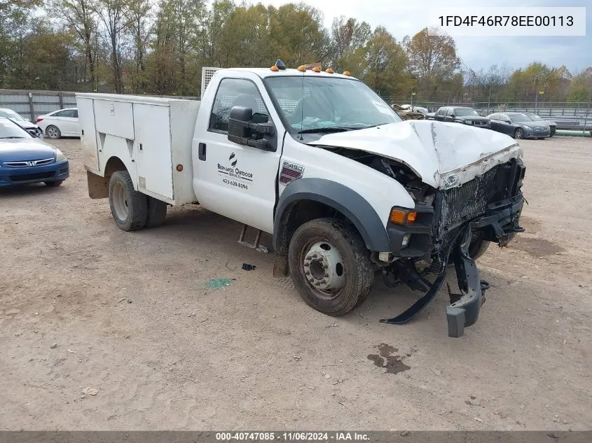 2008 Ford F-450 Chassis Xl/Xlt VIN: 1FD4F46R78EE00113 Lot: 40747085