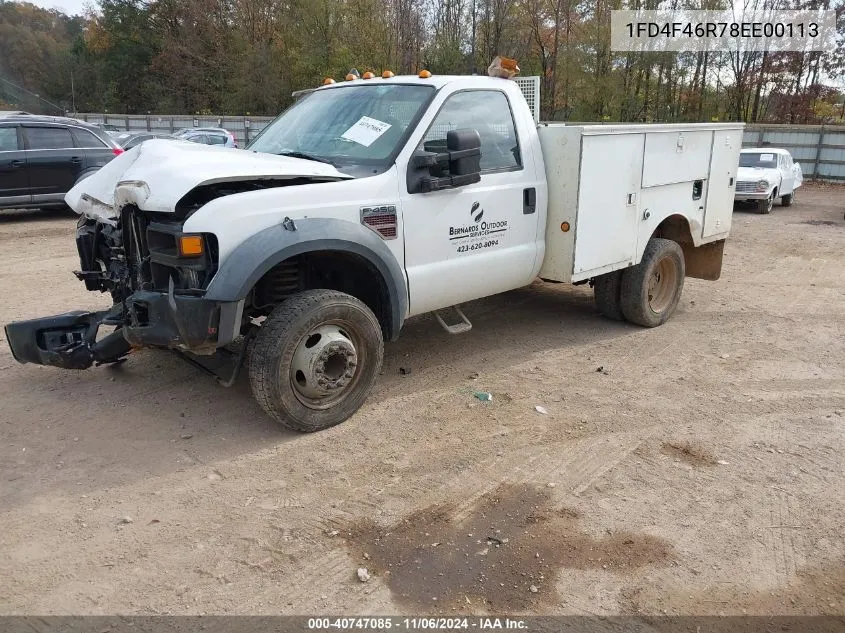 2008 Ford F-450 Chassis Xl/Xlt VIN: 1FD4F46R78EE00113 Lot: 40747085