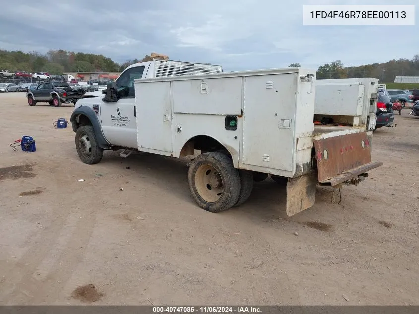 2008 Ford F-450 Chassis Xl/Xlt VIN: 1FD4F46R78EE00113 Lot: 40747085