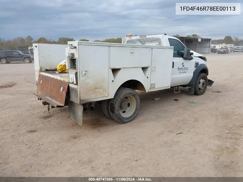 2008 Ford F-450 Chassis Xl/Xlt VIN: 1FD4F46R78EE00113 Lot: 40747085