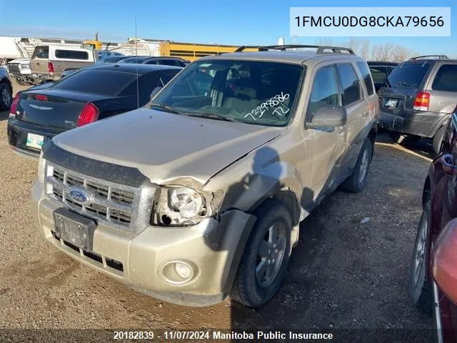 2012 Ford Escape Xlt V6 VIN: 1FMCU0DG8CKA79656 Lot: 20182839