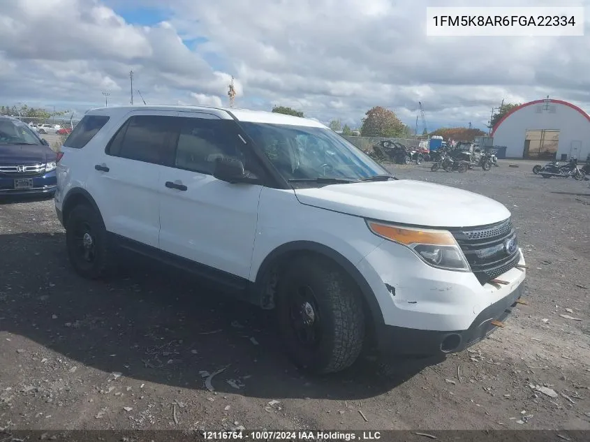 2015 Ford Utility Police Interceptor VIN: 1FM5K8AR6FGA22334 Lot: 12116764