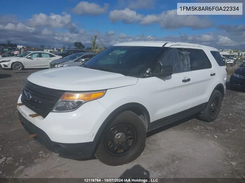 1FM5K8AR6FGA22334 2015 Ford Utility Police Interceptor