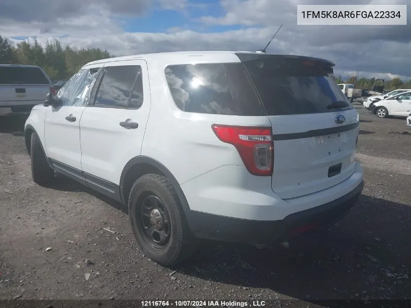 1FM5K8AR6FGA22334 2015 Ford Utility Police Interceptor