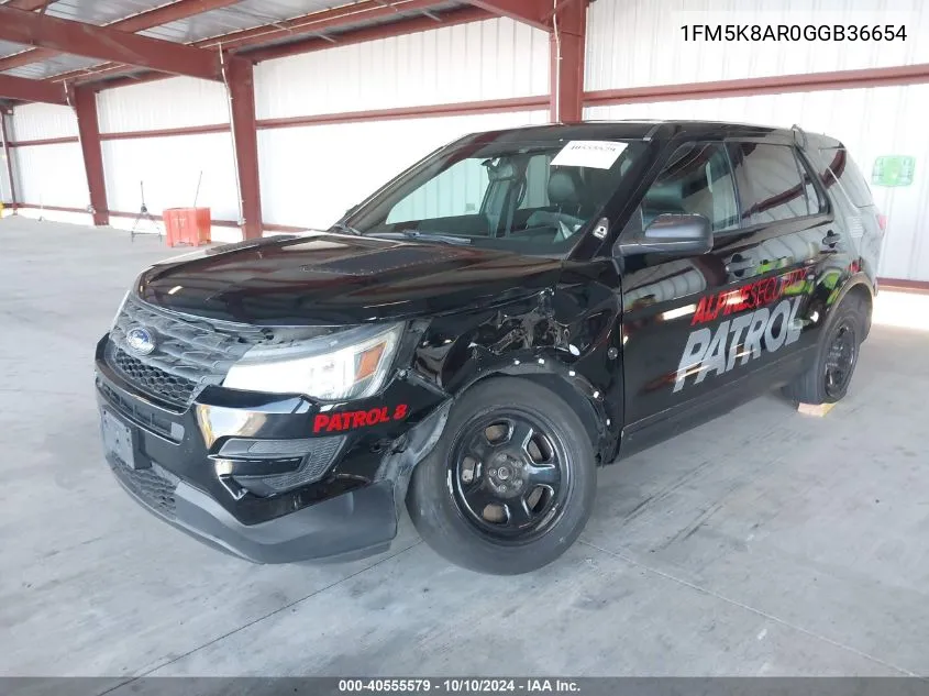 2016 Ford Utility Police Interceptor VIN: 1FM5K8AR0GGB36654 Lot: 40555579