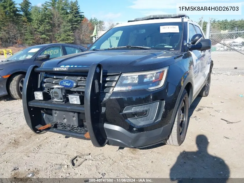 2017 Ford Utility Police Interceptor VIN: 1FM5K8AR4HGD26703 Lot: 40747500