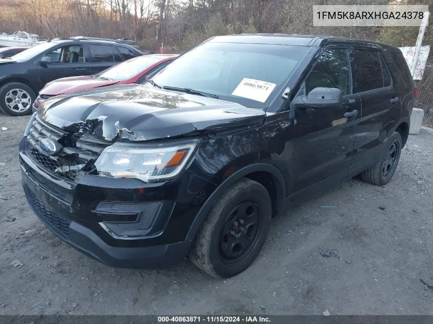 2017 Ford Utility Police Interceptor VIN: 1FM5K8ARXHGA24378 Lot: 40863871