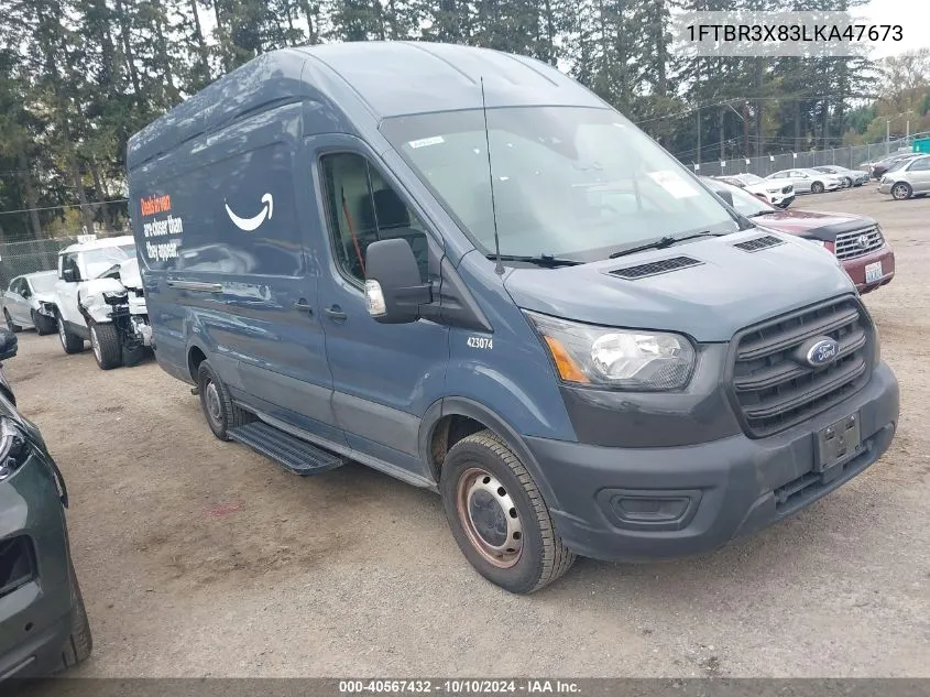 2020 Ford Transit-250 Cargo Van VIN: 1FTBR3X83LKA47673 Lot: 40567432