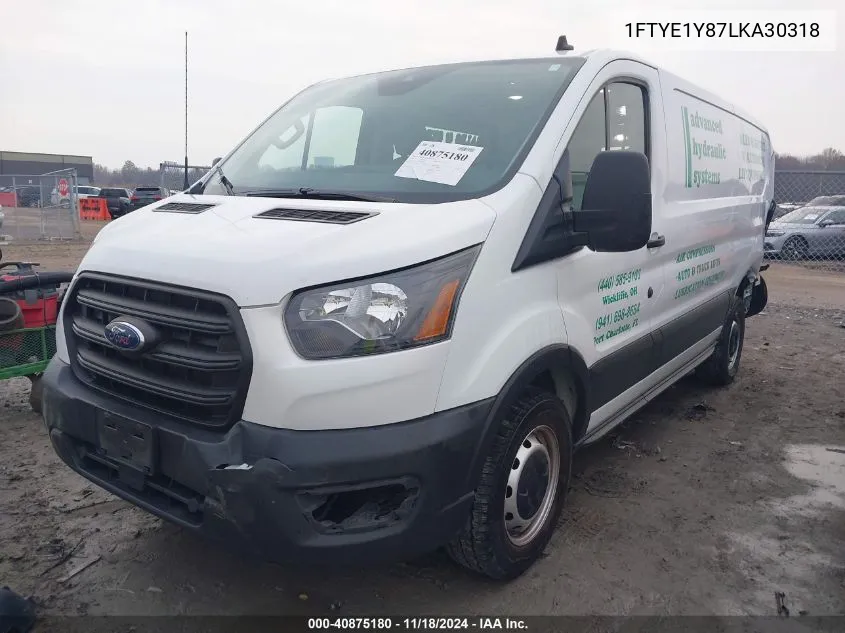 2020 Ford Transit-150 Cargo Van VIN: 1FTYE1Y87LKA30318 Lot: 40875180