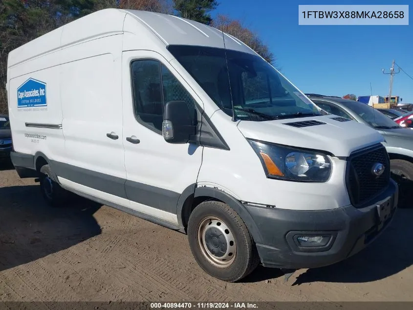 2021 Ford Transit-350 Cargo Van VIN: 1FTBW3X88MKA28658 Lot: 40894470