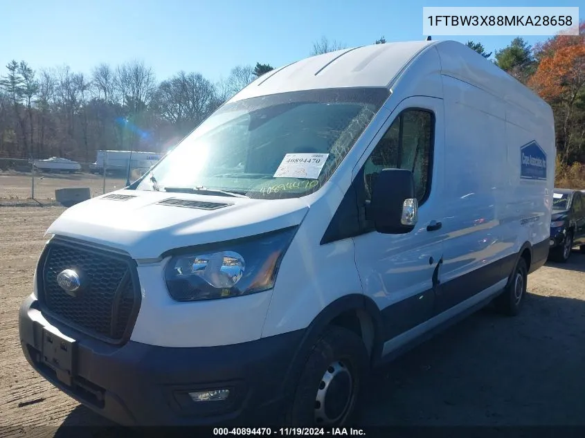 2021 Ford Transit-350 Cargo Van VIN: 1FTBW3X88MKA28658 Lot: 40894470