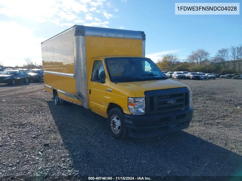 2022 Ford E-350 Cutaway VIN: 1FDWE3FN5NDC04028 Lot: 40746160