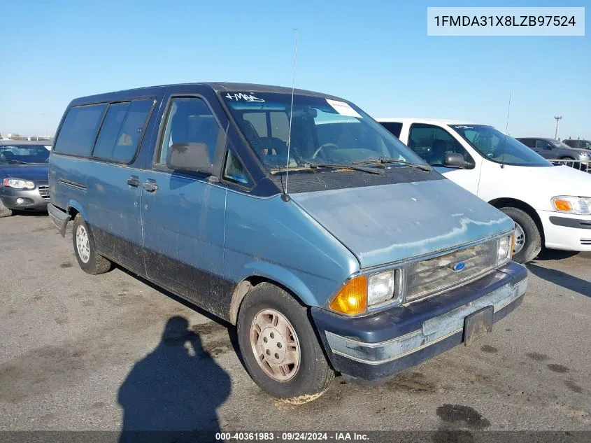 1990 Ford Aerostar VIN: 1FMDA31X8LZB97524 Lot: 40361983