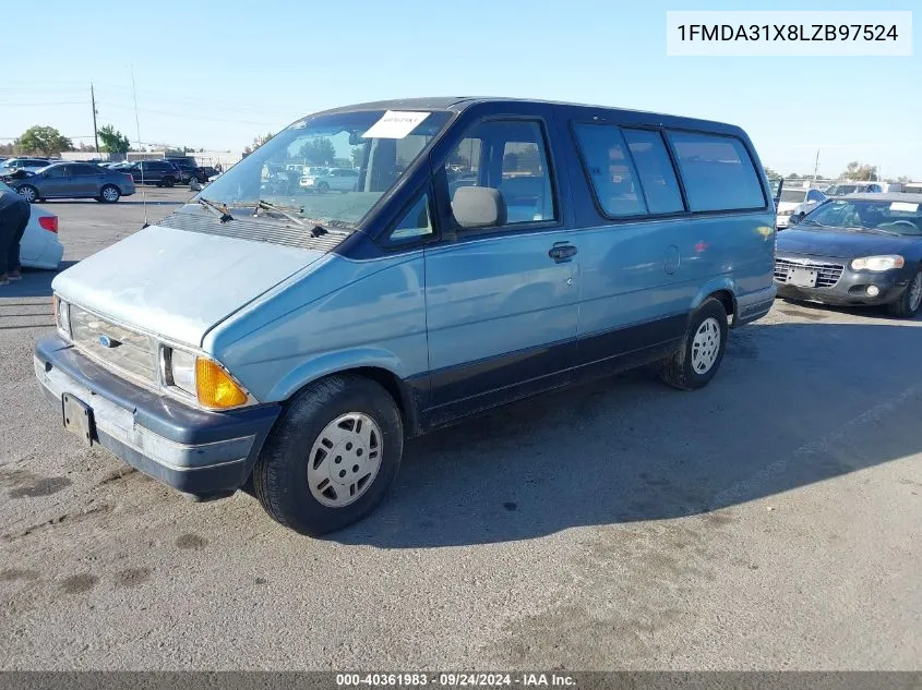 1FMDA31X8LZB97524 1990 Ford Aerostar