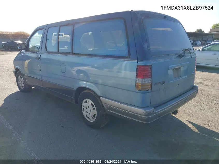 1FMDA31X8LZB97524 1990 Ford Aerostar