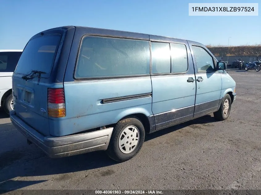 1990 Ford Aerostar VIN: 1FMDA31X8LZB97524 Lot: 40361983