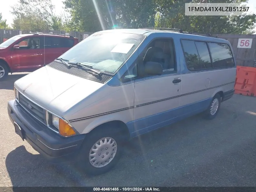 1990 Ford Aerostar VIN: 1FMDA41X4LZB51257 Lot: 40461485