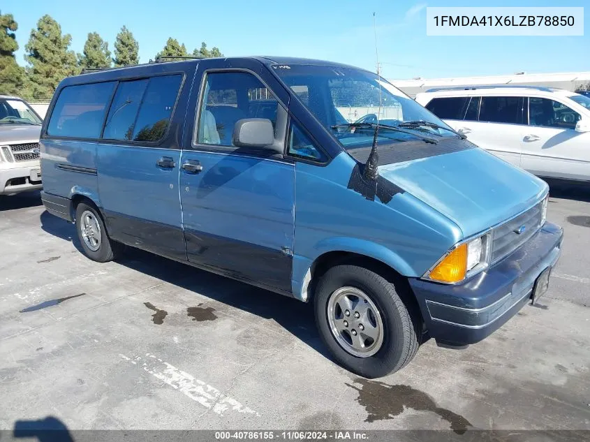 1990 Ford Aerostar VIN: 1FMDA41X6LZB78850 Lot: 40786155