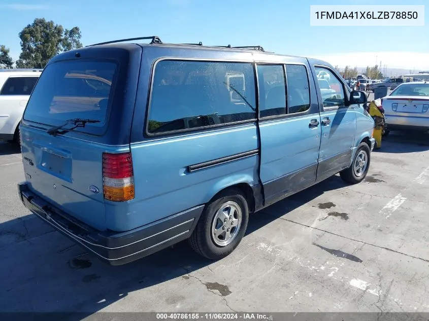 1990 Ford Aerostar VIN: 1FMDA41X6LZB78850 Lot: 40786155