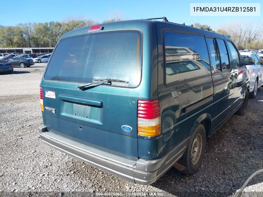 1994 Ford Aerostar VIN: 1FMDA31U4RZB12581 Lot: 40875065