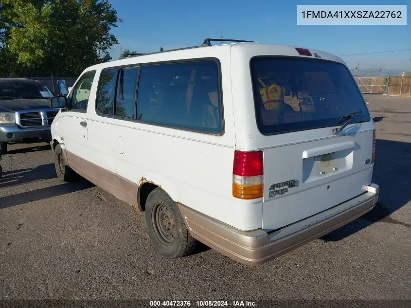 1995 Ford Aerostar VIN: 1FMDA41XXSZA22762 Lot: 40472376