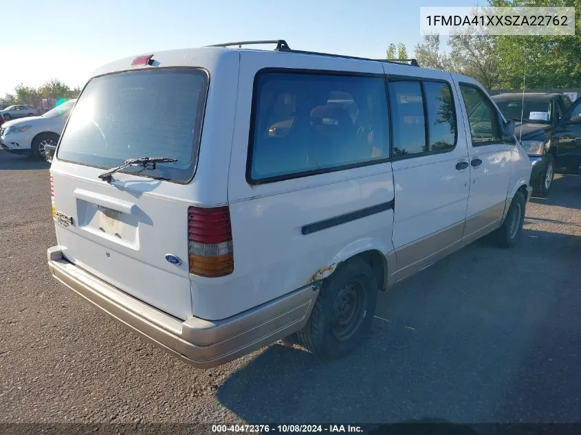 1995 Ford Aerostar VIN: 1FMDA41XXSZA22762 Lot: 40472376