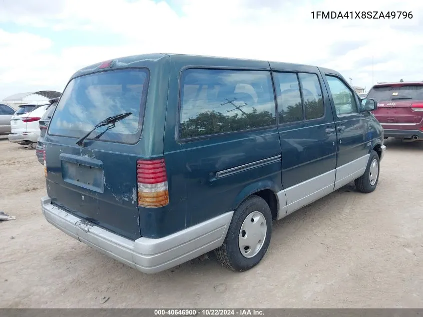 1995 Ford Aerostar VIN: 1FMDA41X8SZA49796 Lot: 40646900