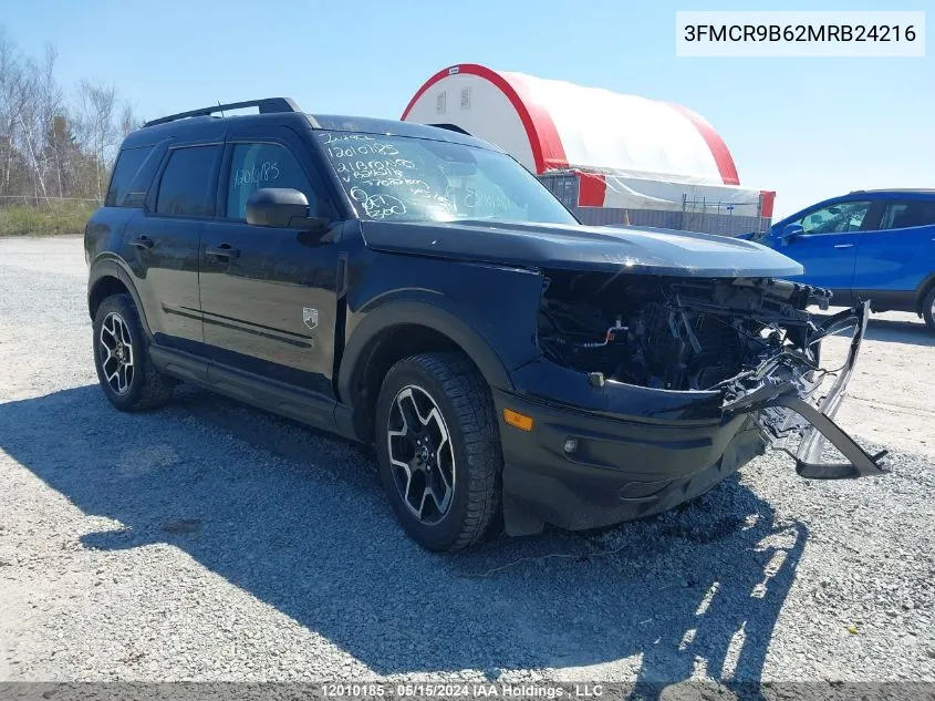 2021 Ford Bronco Sport Big Bend VIN: 3FMCR9B62MRB24216 Lot: 12010185