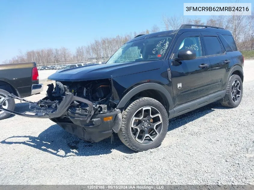 2021 Ford Bronco Sport Big Bend VIN: 3FMCR9B62MRB24216 Lot: 12010185