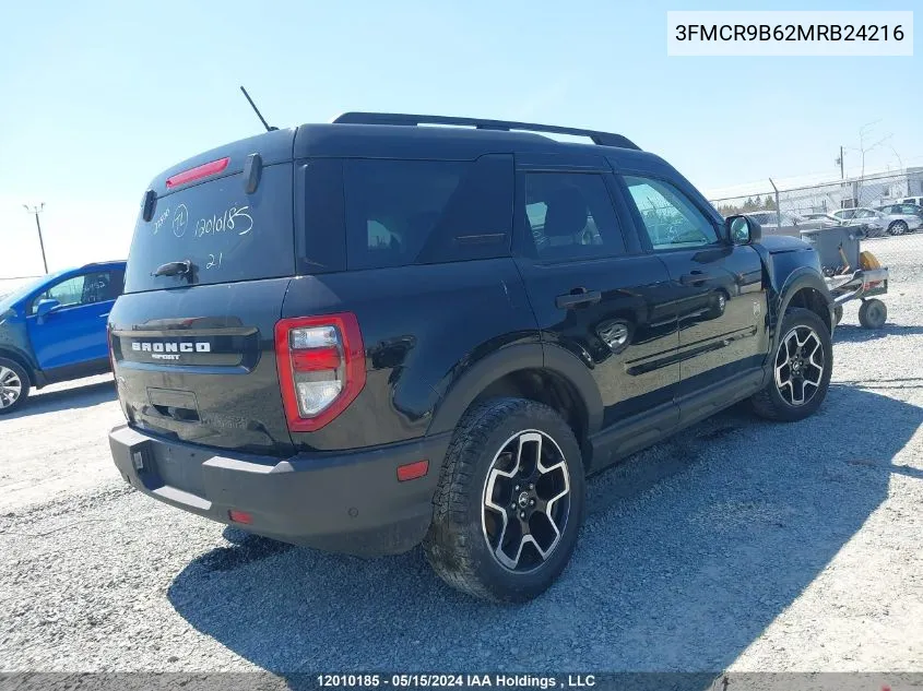 2021 Ford Bronco Sport Big Bend VIN: 3FMCR9B62MRB24216 Lot: 12010185