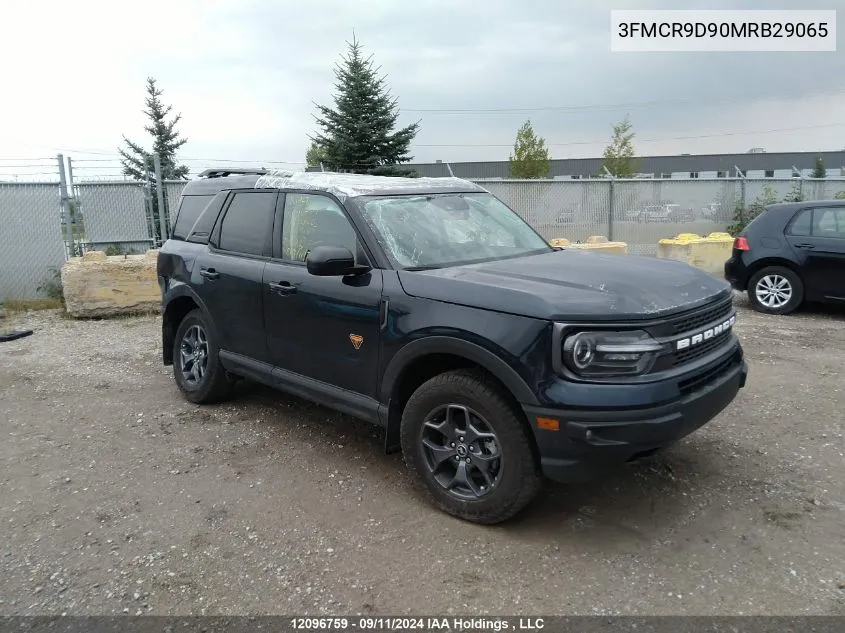 2021 Ford Bronco Sport Badlands VIN: 3FMCR9D90MRB29065 Lot: 12096759