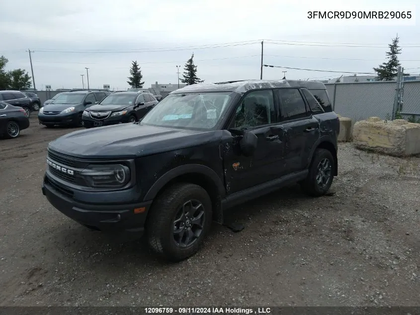 2021 Ford Bronco Sport Badlands VIN: 3FMCR9D90MRB29065 Lot: 12096759