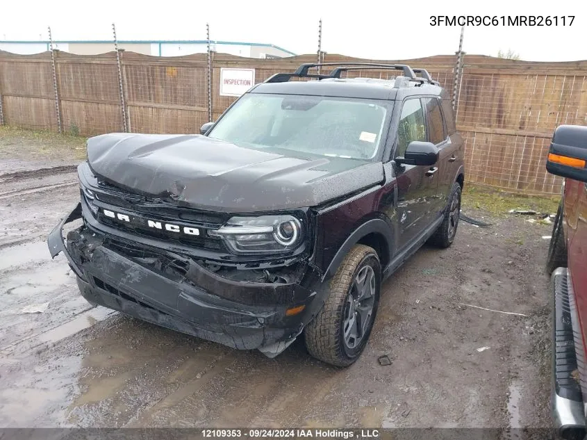 3FMCR9C61MRB26117 2021 Ford Bronco Sport Outer Banks