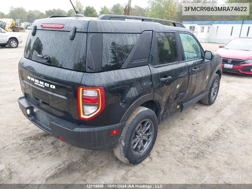 2021 Ford Bronco Sport Big Bend VIN: 3FMCR9B63MRA74622 Lot: 12114856