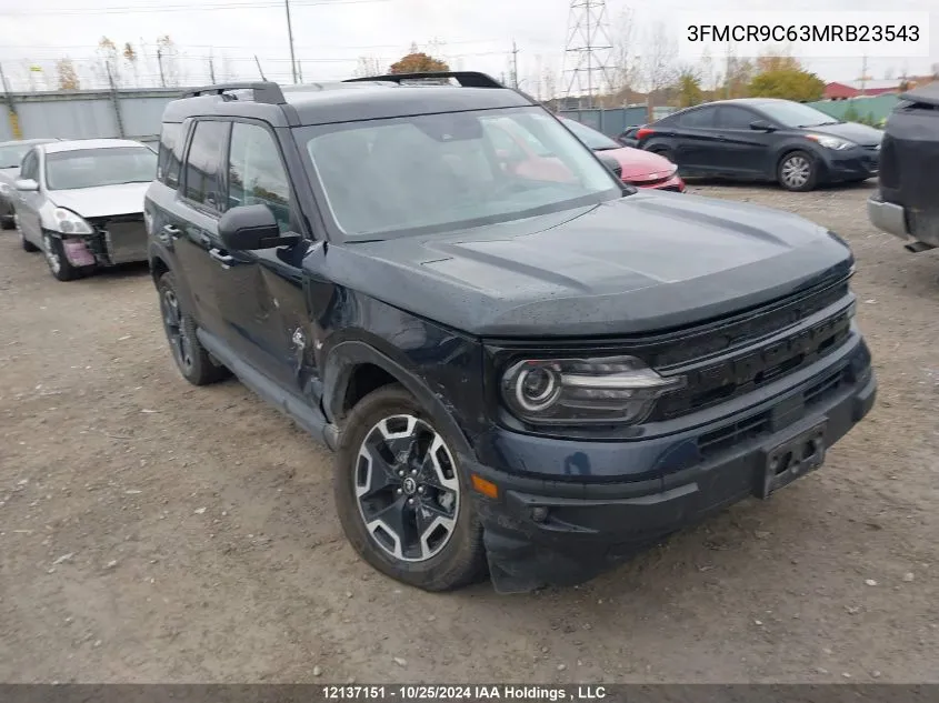 2021 Ford Bronco Sport Outer Banks VIN: 3FMCR9C63MRB23543 Lot: 12137151