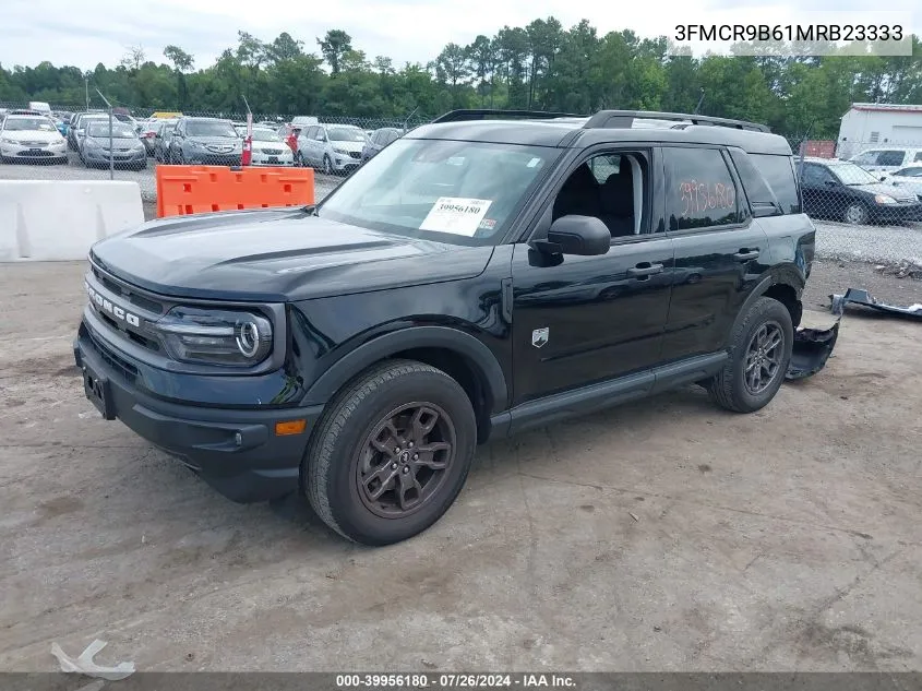 2021 Ford Bronco Sport Big Bend VIN: 3FMCR9B61MRB23333 Lot: 39956180