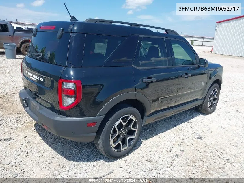 2021 Ford Bronco Sport Big Bend VIN: 3FMCR9B63MRA52717 Lot: 40110647