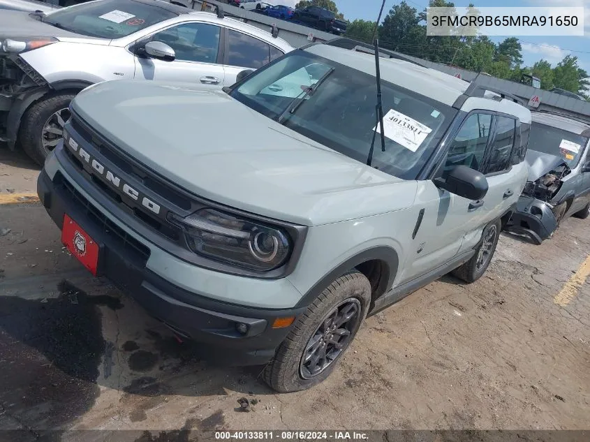 2021 Ford Bronco Sport Big Bend VIN: 3FMCR9B65MRA91650 Lot: 40133811